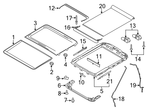 2020 Ford F-350 Super Duty Tilting Roof Kit Diagram for FL3Z-16502C22-F