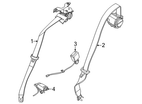 2025 Lincoln Nautilus Seat Belt Assembly Diagram for PZ1Z-7860044-BJ