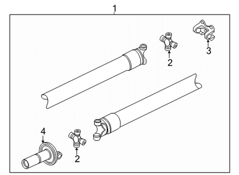 2025 Ford E-350/E-350 Super Duty Drive Shaft Assembly Diagram for HC2Z-4602-B