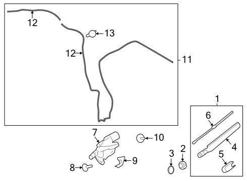 2020 Ford EcoSport Wiper Arm Assembly Diagram for GN1Z-17526-G