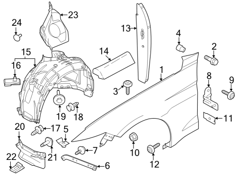 2024 Ford Mustang Shield Diagram for PR3Z-16102-H