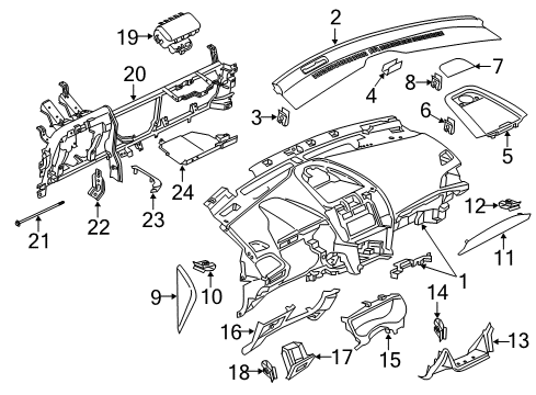 2021 Ford Edge Radio Control Panel Diagram for MT4Z-18C858-AB