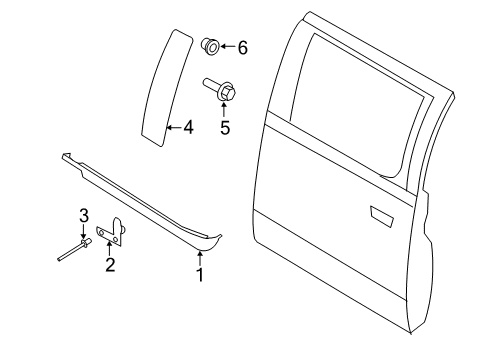 2020 Ford F-350 Super Duty Moulding Diagram for FL3Z-18291A09-BA
