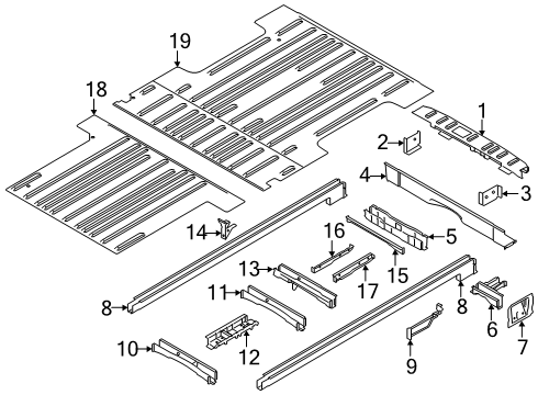 2025 Ford Transit Rear Floor Cross Member Diagram for PK4Z-61102A24-C