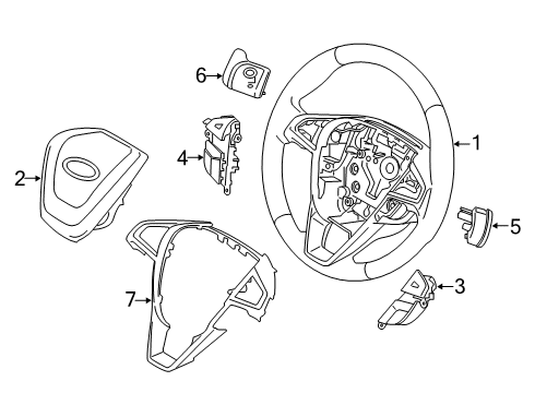 2021 Ford Edge Steering Wheel Kit Diagram for GT4Z-3600-ZA