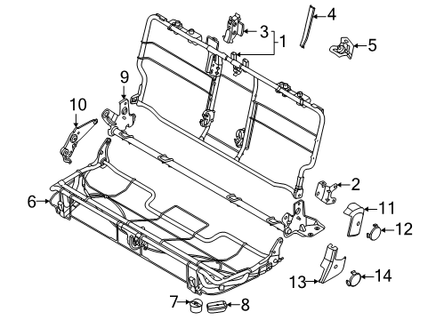 2025 Ford Ranger Rear Seat Cus Frame And Spring Diagram for MB3Z-2663160-A
