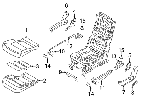 2023 Ford Explorer Rear Seat Cushion Pad Diagram for LB5Z-7863840-N