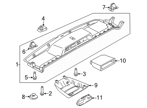 2024 Ford Transit Interior Lamp Assembly Diagram for LK4Z-13776-AA