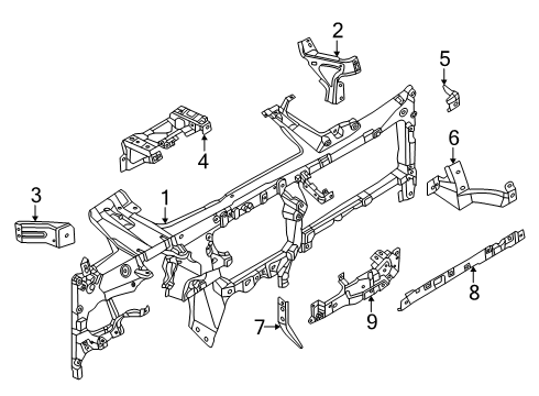 2025 Ford F-150 Instrument Panel Components Diagram 4