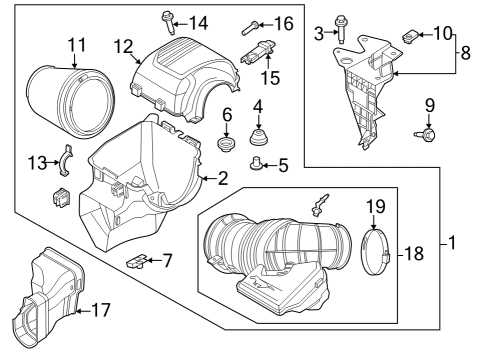 2024 Ford Mustang Air Hose Diagram for PR3Z-9B659-G