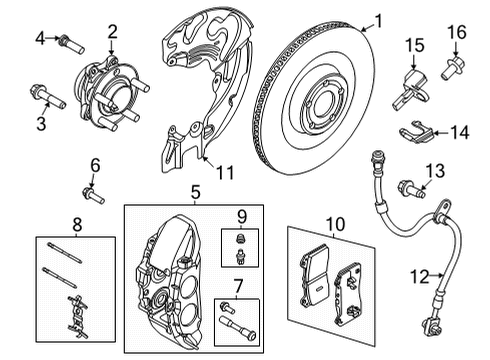 2022 Ford Mustang Mach-E Wheel Hub Assembly Diagram for LJ9Z-1109-B