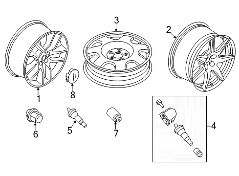 2020 Ford Mustang Wheel Assembly Diagram for KR3Z-1007-Q