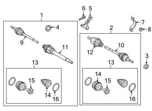 2023 Ford Transit Connect Shaft Diagram for KV6Z-3A329-D
