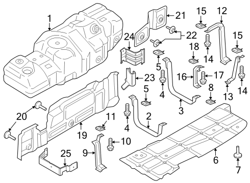 2024 Ford F-350 Super Duty Fuel Tank Assembly Diagram for LC3Z-9002-Z