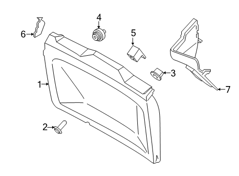 2021 Ford EcoSport Tailgate Trim Diagram for CN1Z-5846404-DB