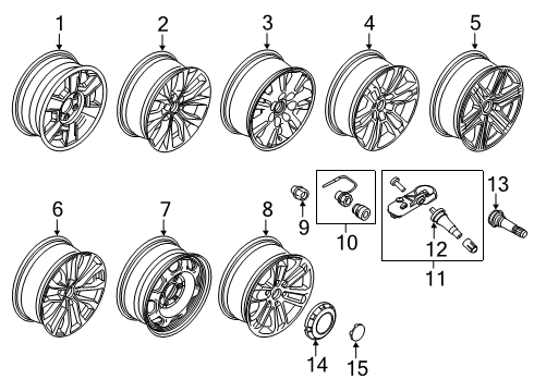 2020 Ford F-150 Wheel Assembly Diagram for KL3Z-1007-B