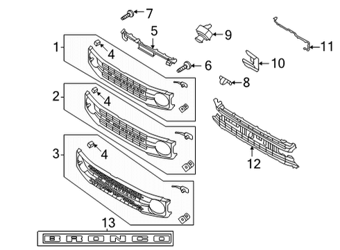 2021 Ford Bronco Emblem Diagram for M2DZ-8A224-AA