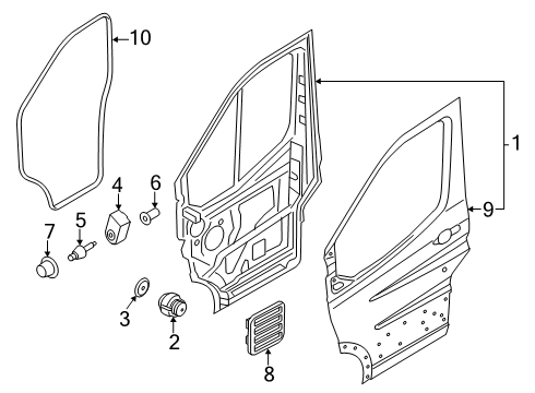 2025 Ford Transit Front Door Assembly Diagram for EK4Z-6120124-Q