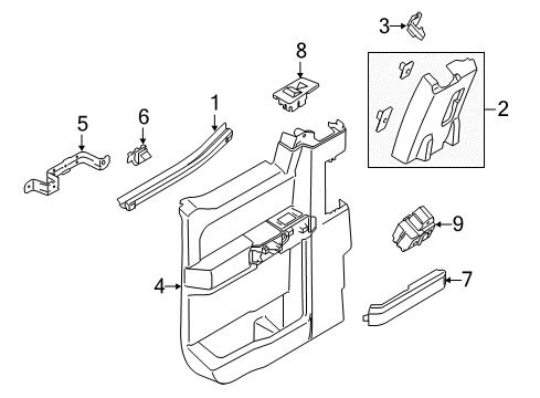 2020 Ford F-350 Super Duty Panel Assembly - Door Trim Diagram for HC3Z-2827407-BA