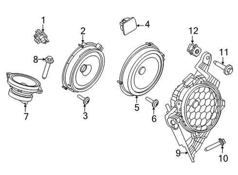 2023 Ford Mustang Mach-E Speaker Assembly Diagram for MU5Z-18808-EA