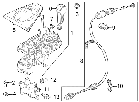 2024 Ford Mustang Gear Shift Lever Diagram for PR3Z-7210-BL