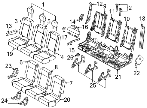 Rear Seat Cushion Pad Diagram for CK4Z-9963840-X
