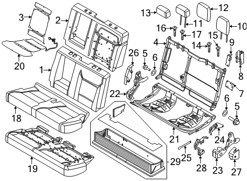 2025 Ford F-350 Super Duty Rear Seat Components Diagram 5