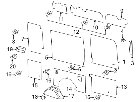 2025 Ford Transit Bracket Diagram for EK4Z-99403D50-A