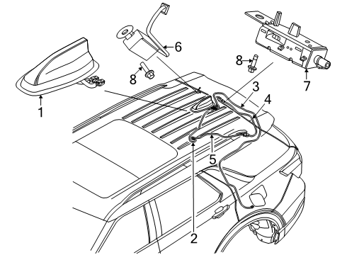 2025 Ford Explorer Aerial Assembly Diagram for PCPZ-19A390-A