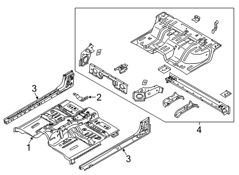 2021 Ford Ranger EXTENSION - FLOOR SIDE REINFOR Diagram for KB3Z-2610020-A