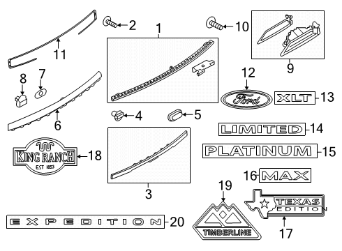 2022 Ford Expedition Name Plate Diagram for FL1Z-4042528-B