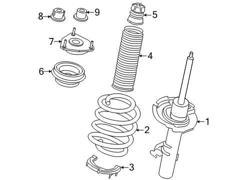 2024 Ford Transit Front Suspension Strut Bearing Diagram for PK4Z-18198-A