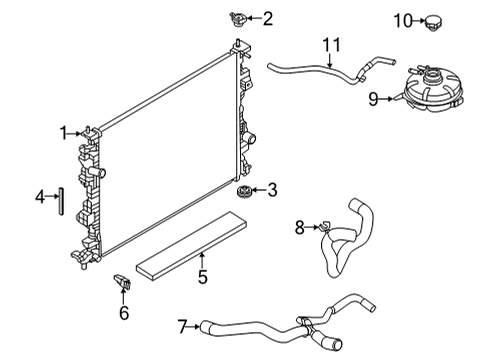 2021 Ford Bronco Sport Radiator Hose Diagram for LX6Z-8260-P