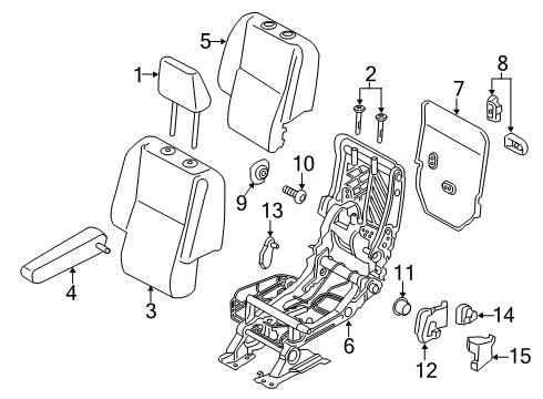 2021 Ford Transit Connect Armrest Assembly Diagram for KT1Z-17644A23-FB