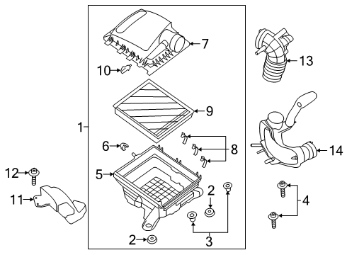 2021 Ford Ranger Air Hose Diagram for KB3Z-9B659-F