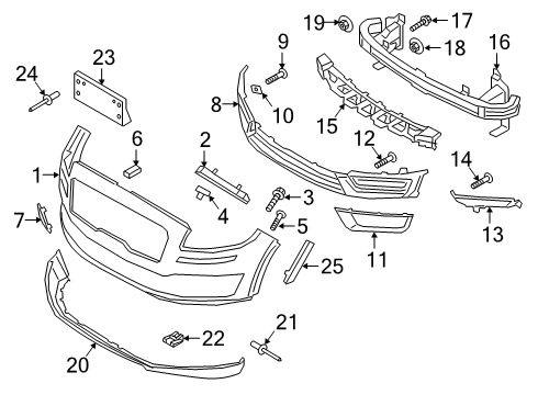 2020 Lincoln Nautilus ISOLATOR ASY - BUMPER BAR Diagram for KA1Z-17C882-C