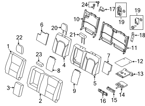 2020 Ford F-150 Rear Seat Back Cover Assembly Diagram for KL3Z-1666601-KB