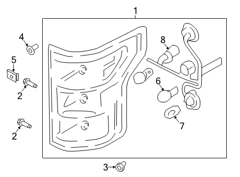 2020 Ford F-150 Rear Lamp Assembly Diagram for JL3Z-13405-J