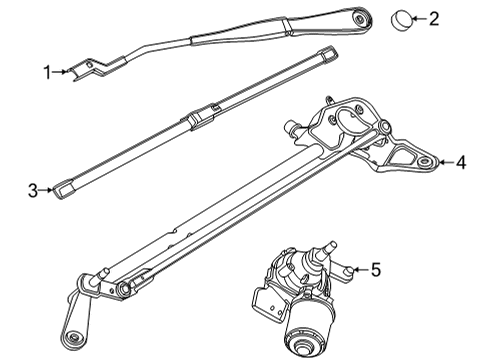2024 Ford Maverick Wiper Arm Assembly Diagram for NZ6Z-17526-A