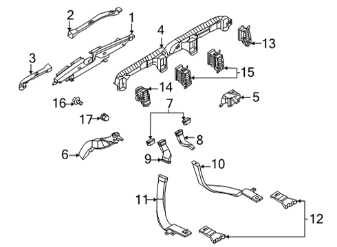 2022 Ford Bronco Air Vent Louvre Assembly Diagram for M2DZ-19893-AAB