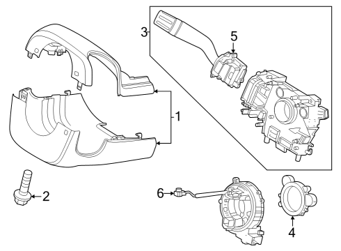 2023 Ford F-250 Super Duty Steering Column Housing Assembly Diagram for PC3Z-3F791-AC