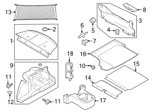 2024 Ford Mustang PANEL ASY - REAR PACKAGE TRAY Diagram for PR3Z-6346668-AB