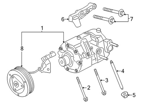 2024 Ford Maverick Compressor Clutch Assembly Diagram for LX6Z-19D786-A