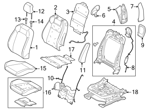 2024 Ford Mustang Seat Back Cover Assembly Diagram for PR3Z-6364417-AE