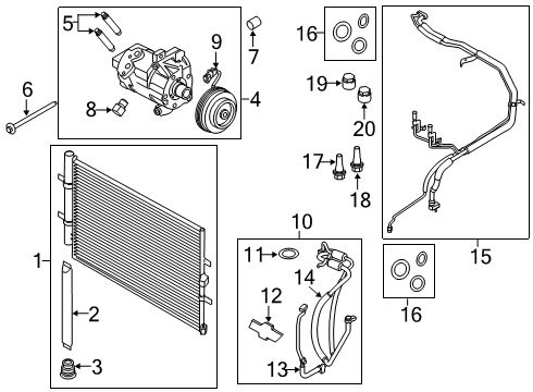 Compressor Pulley Diagram for CL3Z-19D784-C