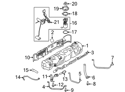 2023 Ford Transit Fuel Tank Assembly Diagram for LK4Z-9002-AG