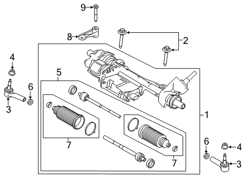 2021 Ford Mustang Tie Rod Kit Diagram for GR3Z-3280-G