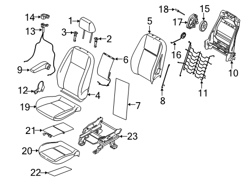 2021 Ford Transit Connect Armrest Assembly Diagram for KT1Z-17644A23-AB