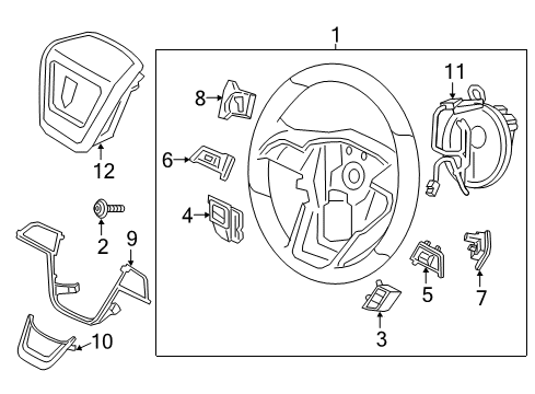 2020 Lincoln Continental Steering Wheel Assembly Diagram for KD9Z-3600-VC