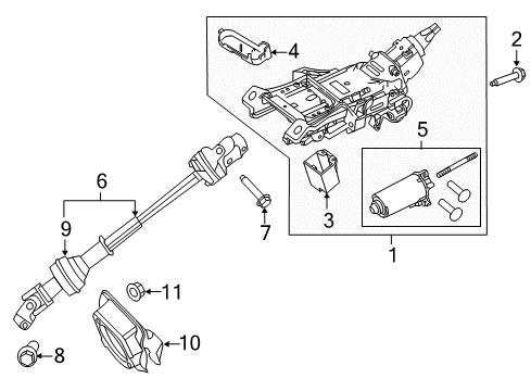 2019 Ford Police Interceptor Utility Shaft Assembly Diagram for GB5Z-3B676-C